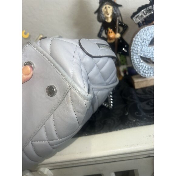 Michael Kors Kathy Gray Quilted Satchel Shoulder Tote Handbag - Picture 7 of 14